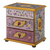 Reverse-painted glass jewelry chest, 'Twilight Splendor' - Hand Crafted Small Painted Glass Jewelry Chest thumbail