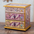 Reverse-painted glass jewelry chest, 'Dawn Splendor' - Small Hand Painted Glass Jewelry Chest thumbail