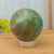 Chrysocolla sculpture, 'Earth's Majesty' - Hand Carved Chrysocolla Sphere Sculpture on Calcite Base (image 2) thumbail