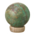 Chrysocolla sculpture, 'Earth's Majesty' - Hand Carved Chrysocolla Sphere Sculpture on Calcite Base thumbail