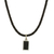 Tourmaline pendant necklace, 'Mysterious Black' - Leather Cord Necklace with Black Tourmaline