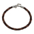 Leather and sterling silver wristband bracelet, 'Coffee and Cocoa' - Hand Braided Brown Leather Bracelet