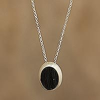 Tourmaline pendant necklace, 'Elegant Black'