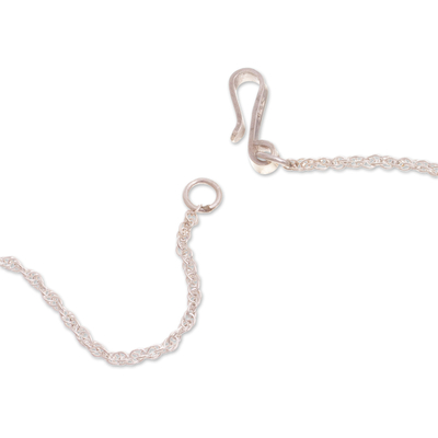 Carnelian pendant necklace, 'Radiant Glow' - Beaded Carnelian Pendant Necklace