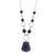 Sodalite pendant necklace, 'Circular Logic' - Natural Sodalite Gemstone Necklace thumbail