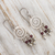 Garnet chandelier earrings, 'Spiral Nebula' - Spiral Sterling Silver Earrings with Garnets (image 2b) thumbail