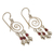 Garnet chandelier earrings, 'Spiral Nebula' - Spiral Sterling Silver Earrings with Garnets (image 2c) thumbail