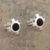 Obsidian stud earrings, 'Inca Constellation' - Silver and Obsidian Inca Chakana Stud Earrings (image 2) thumbail