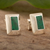 Chrysocolla button earrings, 'Green Captivation' - Peruvian Sterling Silver and Chrysocolla Button Earrings (image 2) thumbail