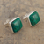 Chrysocolla stud earrings, 'Window to the Forest' - Peruvian Square Chrysocolla Stud Earrings thumbail