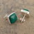Chrysocolla stud earrings, 'Window to the Forest' - Peruvian Square Chrysocolla Stud Earrings (image 2b) thumbail