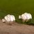 Sterling silver stud earrings, 'Puffy Little Clouds' - Peruvian Sterling Silver Cloud Stud Earrings (image 2) thumbail