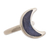 Sodalite cocktail ring, 'Waning Crescent Moon' - Peruvian Sodalite and Sterling Silver Moon Cocktail Ring thumbail