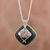 Chrysocolla pendant necklace, 'Green Space' - Modern Sterling Silver and Chrysocolla Necklace (image 2) thumbail