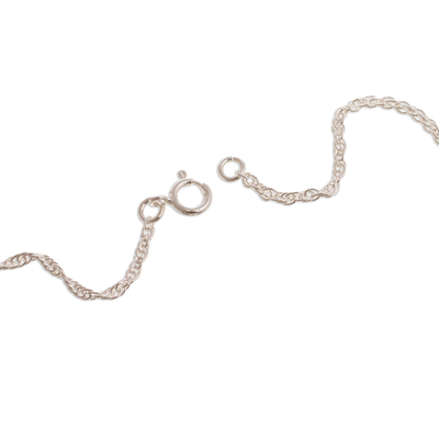 Halskette mit Chrysokoll-Anhänger - Moderne Halskette aus Sterlingsilber und Chrysokoll