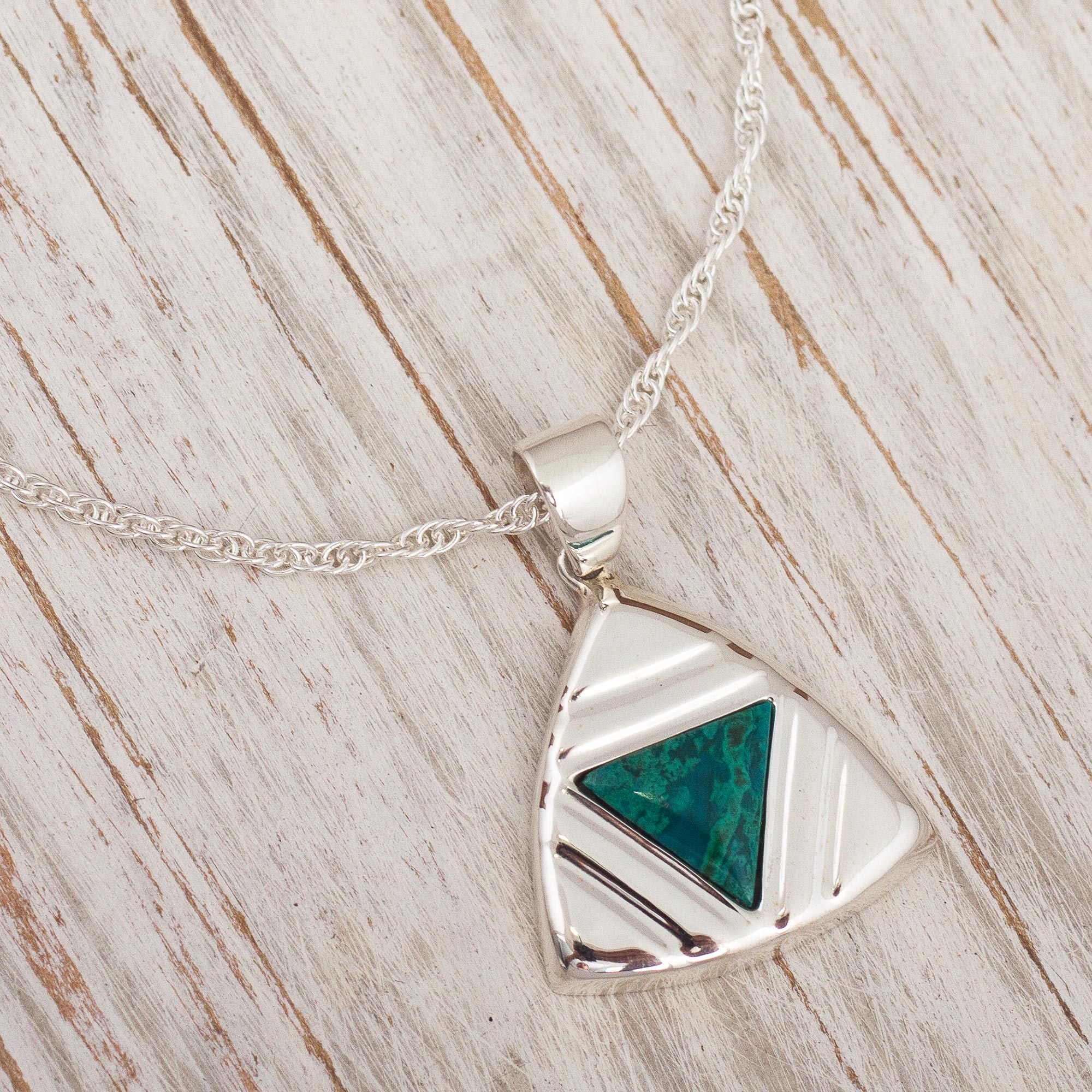 triangle gemstone pendant