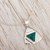 Chrysocolla pendant necklace, 'Inverted Pyramid' - Peruvian Chrysocolla Triangle Pendant Necklace