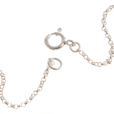 Sodalite pendant necklace, 'Window to Heaven' - Peruvian Sodalite and Sterling Silver Pendant Necklace