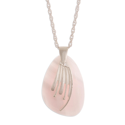 Peruvian Calcite and Sterling Silver Pendant Necklace