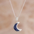 Sodalite pendant necklace, 'Waning Crescent Moon' - Peruvian Sodalite and Sterling Silver Moon Pendant Necklace (image 2) thumbail