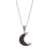 Sodalite pendant necklace, 'Waning Crescent Moon' - Peruvian Sodalite and Sterling Silver Moon Pendant Necklace thumbail