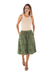 Cotton skirt, 'Andean Fields' - Embroidered Laurel Green Cotton Skirt from Peru (image 2a) thumbail