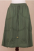 Cotton skirt, 'Andean Fields' - Embroidered Laurel Green Cotton Skirt from Peru (image 2f) thumbail