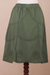 Cotton skirt, 'Andean Fields' - Embroidered Laurel Green Cotton Skirt from Peru (image 2h) thumbail