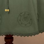 Cotton skirt, 'Andean Fields' - Embroidered Laurel Green Cotton Skirt from Peru