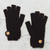 100% alpaca gloves, 'Winter Nights' - Black 100% Alpaca Gloves from Peru thumbail