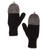 100% alpaca convertible mittens, 'Winter Mornings' - Black and Grey Convertible 100% Alpaca Mittens (image 2a) thumbail
