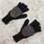 100% alpaca convertible mittens, 'Winter Mornings' - Black and Grey Convertible 100% Alpaca Mittens (image 2c) thumbail