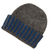 100% alpaca knit hat, 'Snug Harbor' - Knit 100% Alpaca Grey and Blue Hat