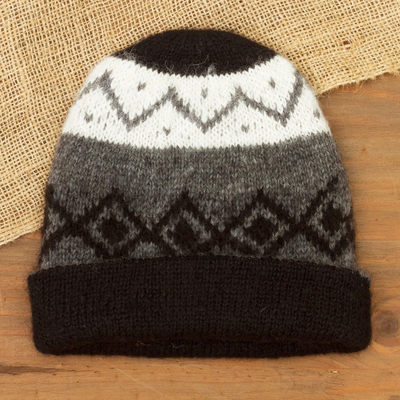 100% alpaca knit hat, Nordic Nights