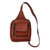 Leather shoulder bag, 'Adventures in Cusco' - Burnt Sienna Leather Shoulder Bag thumbail