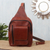 Leather shoulder bag, 'Adventures in Cusco' - Burnt Sienna Leather Shoulder Bag (image 2b) thumbail