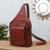 Leather shoulder bag, 'Adventures in Cusco' - Burnt Sienna Leather Shoulder Bag (image 2c) thumbail