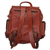 Leather backpack, 'Inca Explorer' - Handcrafted Brown Leather Backpack with Wool Accent (image 2c) thumbail
