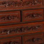 Leather and wood jewelry chest, 'Colonial Flowers' - Hand Crafted Leather Jewelry Chest
