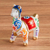 Figura de cerámica, 'Chullo Llama in White' - Figura de cerámica de llama multicolor