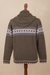 Men's 100% alpaca hoodie, 'Aventura' - Men's 100% Alpaca Brown Geometric Hoodie Jacket from Peru (image 2e) thumbail