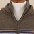 Men's 100% alpaca hoodie, 'Aventura' - Men's 100% Alpaca Brown Geometric Hoodie Jacket from Peru (image 2f) thumbail