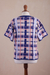 Cotton blend knit top, 'Melon Spring T-Shirt' - Hand Made Cotton Blend Plaid Oversized Top from Peru (image 2e) thumbail