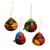 Getrocknete Mate-Kürbis-Ornamente, (4er-Set) - Set mit 4 getrockneten Kürbisvogelornamenten aus Peru