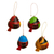 Dried mate gourd ornaments, 'Rainbow Songbirds' (set of 4) - Set of 4 Dried Gourd Bird Ornaments from Peru