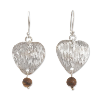 Heart-Shaped Earrings with Tiger
