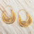 Gold-plated filigree hoop earrings, 'Golden Crescent Moon' - Hand Crafted 24k Filigree Earrings (image 2) thumbail