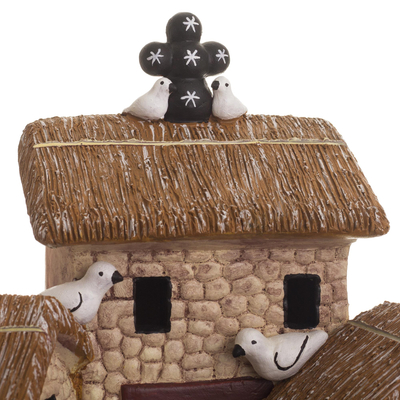 estatuilla de ceramica - Figura de escena de pueblo andino de arte cerámico artesanal