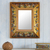Reverse-painted glass wall mirror, 'Golden Dawn' - Gold Toned Reverse-Painted Wall Mirror (image 2) thumbail