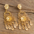 Gold-plated filigree chandelier earrings, 'Marinera Romance' - Filigree Earrings in 18k Gold Plated Bronze (image 2b) thumbail